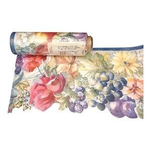 Norwall Vintage Lot of 3 Prepasted Borders 5 Yards Washable Scalloped Edge Vinyl